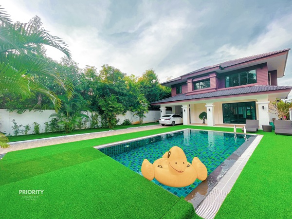 ให้เช่าบ้าน 2 ชั้น อ.สันทราย จ.เชียงใหม่ พร้อมสระว่ายน้ำ 4 ห้องนอน เฟอนิเจอร์ครบพร้อมอยู่ โทร 061-2538544